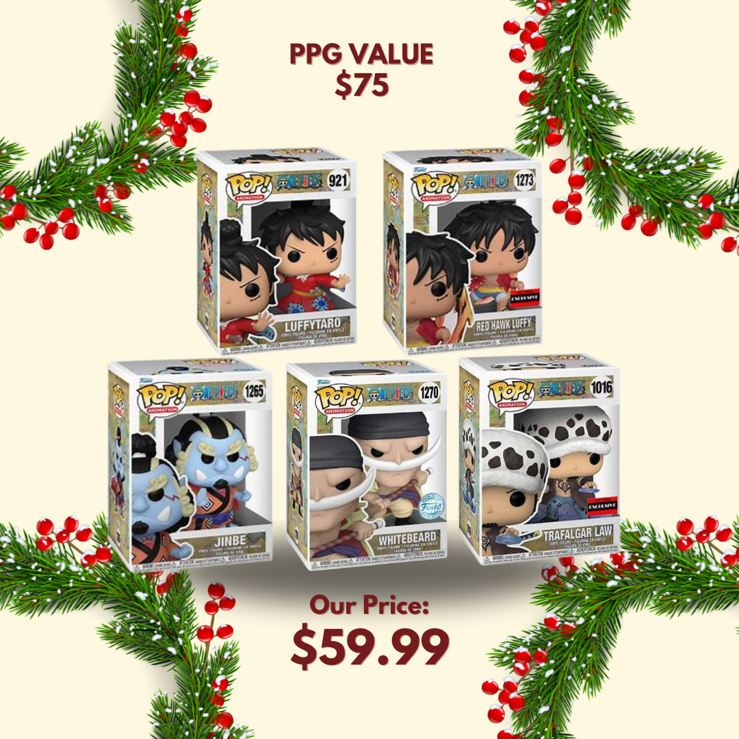 One Piece Bundle - Luffytaro, Red Hawk Luffy, Jinbe, Whitebeard, Trafalgar Law Funko POP!