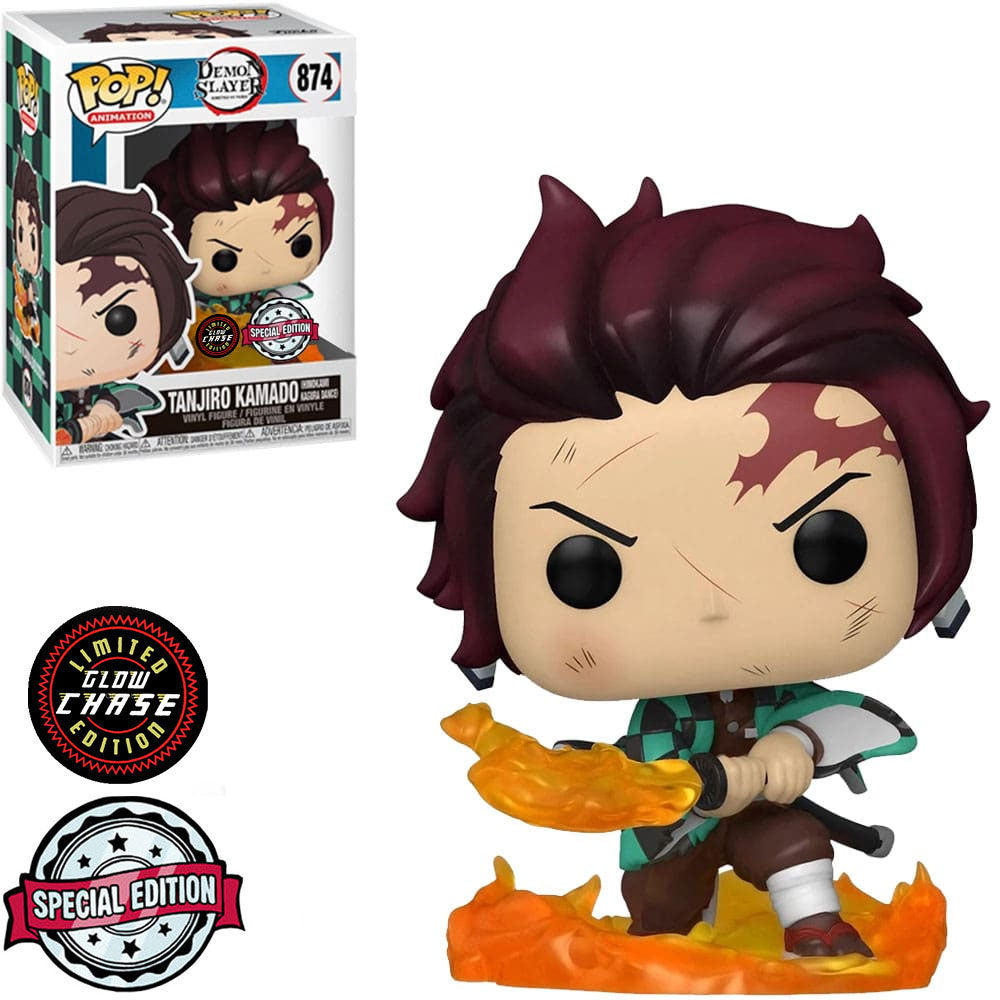 Funko POP! Animation Demon Slayer CHASE Tanjiro Kamado #874 [Glow] Exclusive