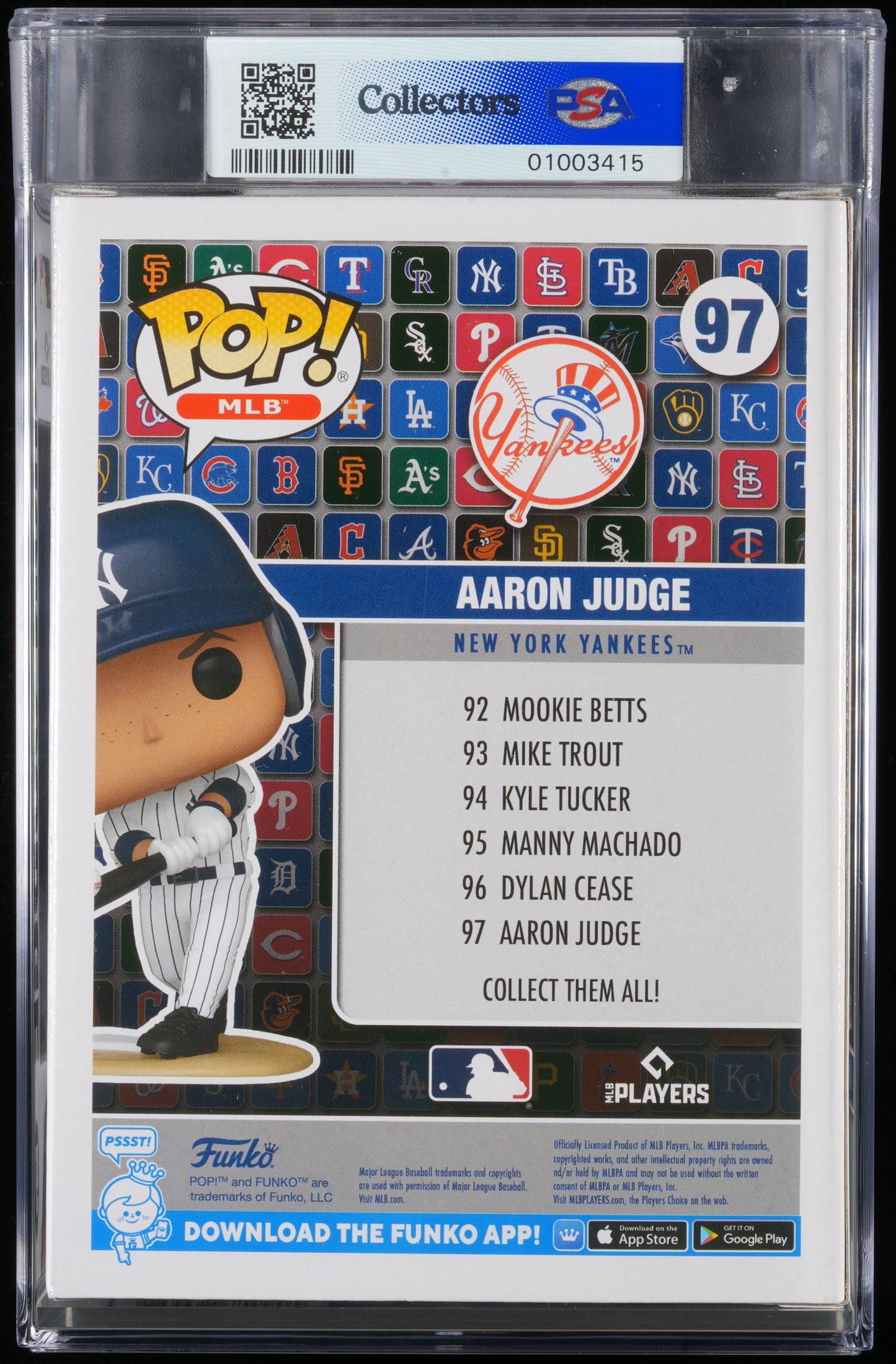 Funko POP! MLB 97 Aaron Judge PSA GEM MINT 10