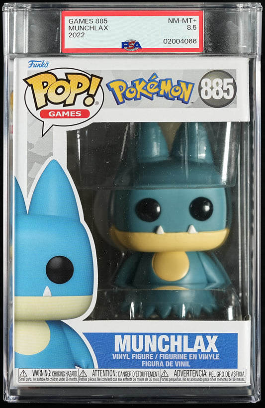 Funko POP! Pokemon 885 Munchlax PSA NEAR MINT + 8.5