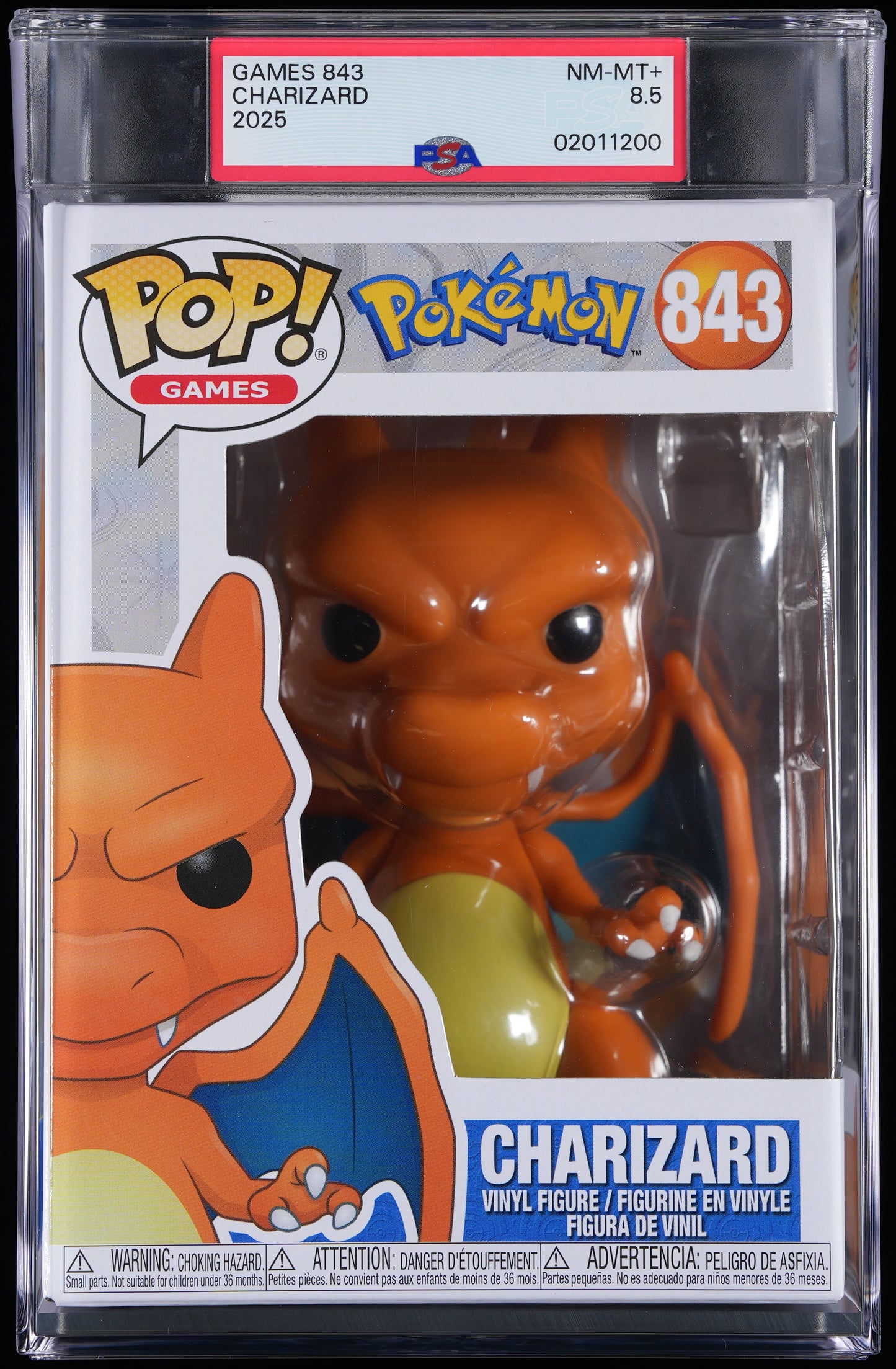 Funko POP! Pokemon 843 Charizard PSA NEAR MINT + 8.5