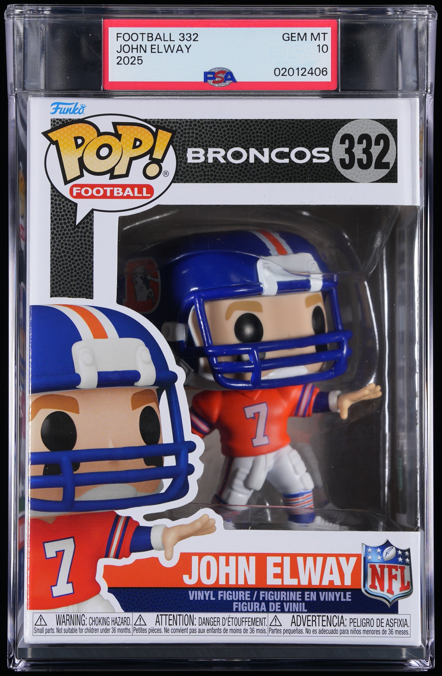 Funko POP! Football 332 John Elway PSA GEM MINT 10