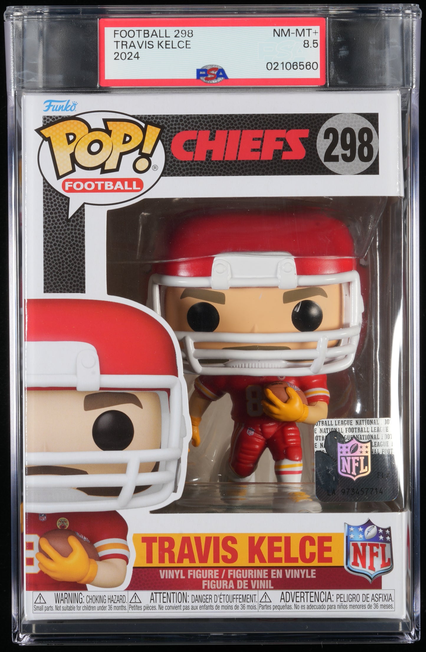Funko POP! Football 298 Travis Kelce PSA NEAR MINT + 8.5