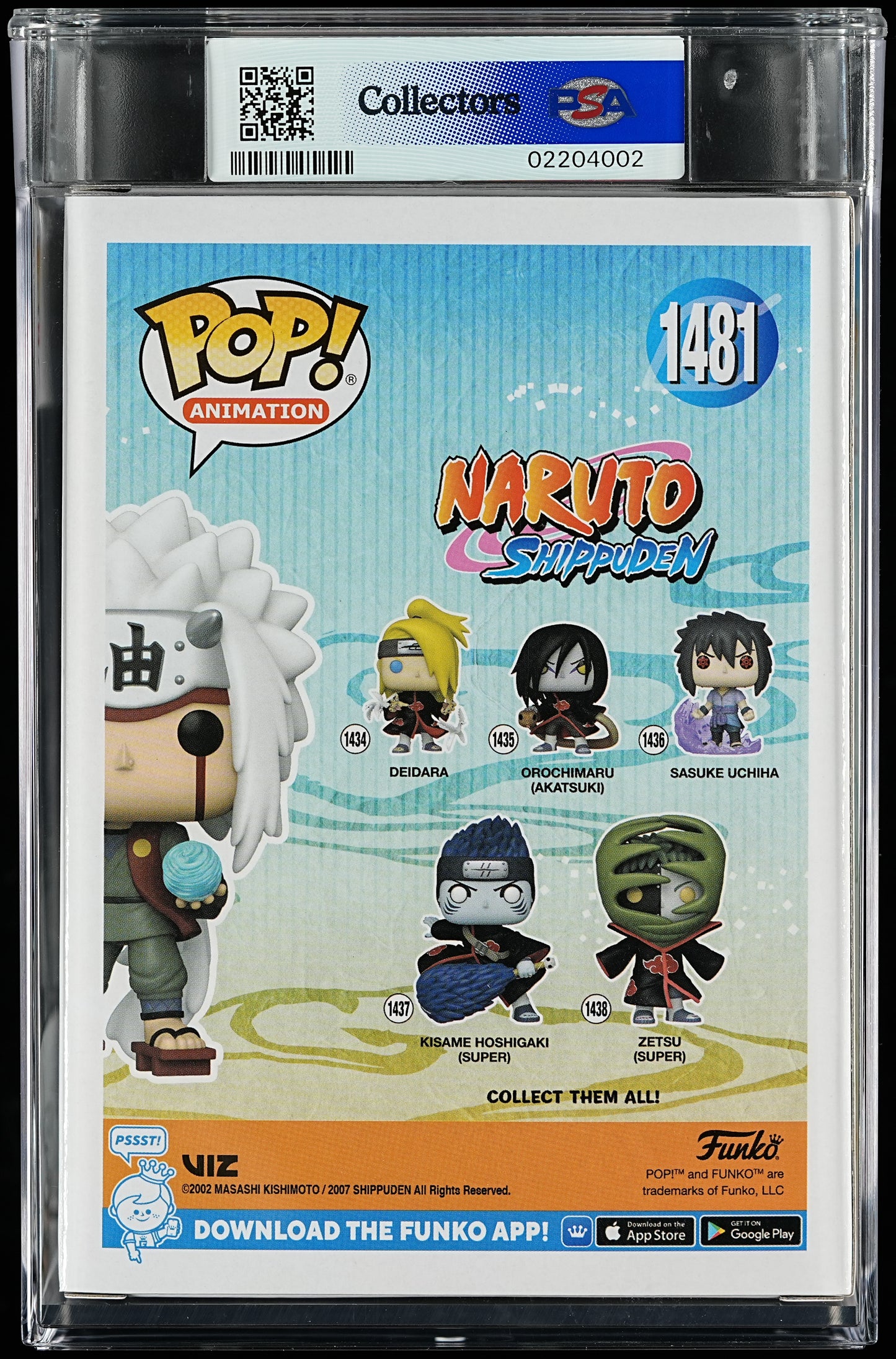 Funko POP! Animation 1481 Jiraiya PSA MINT 9