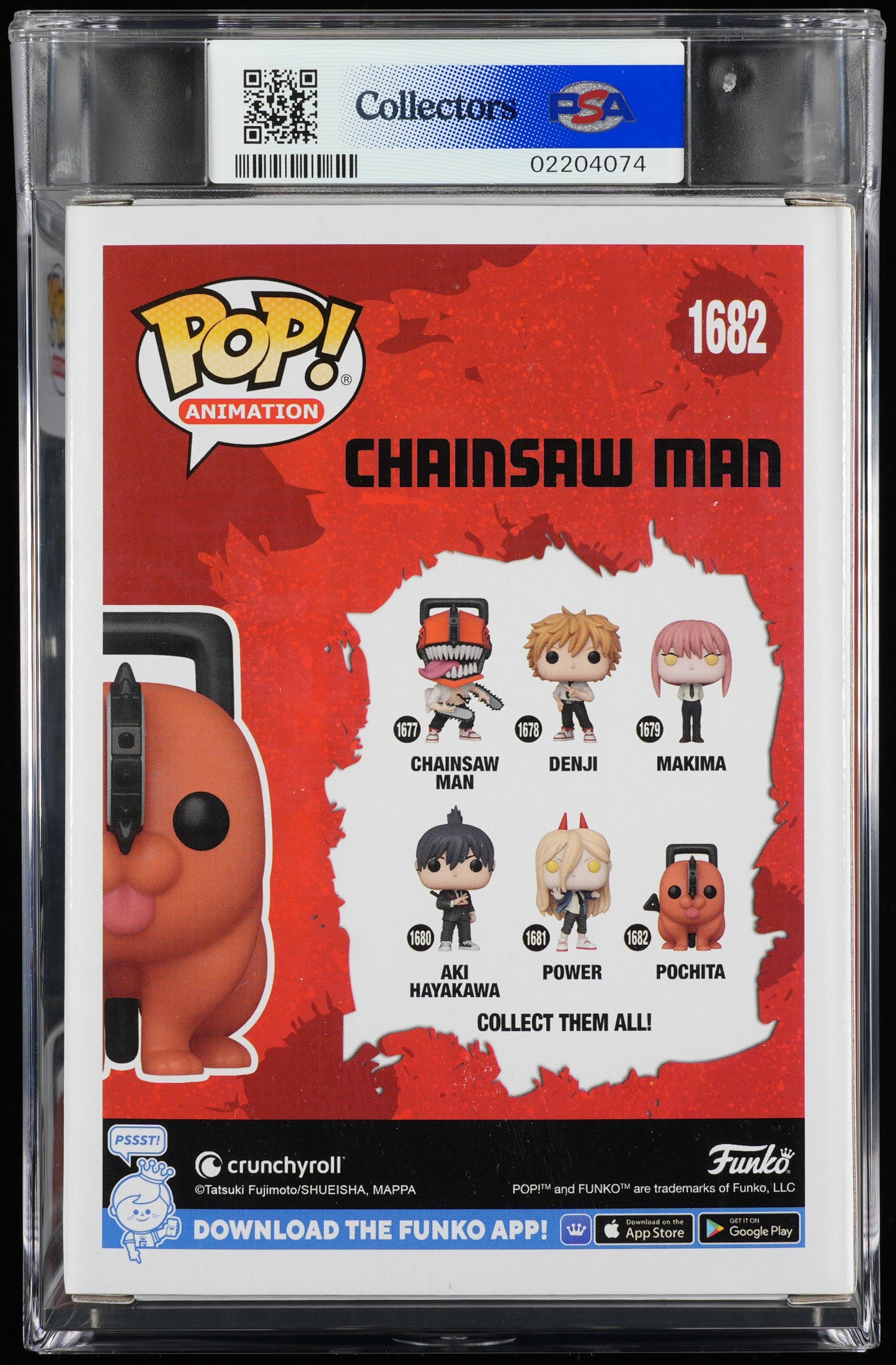 Funko POP! Animation 1682 Pochita PSA GEM MINT 10