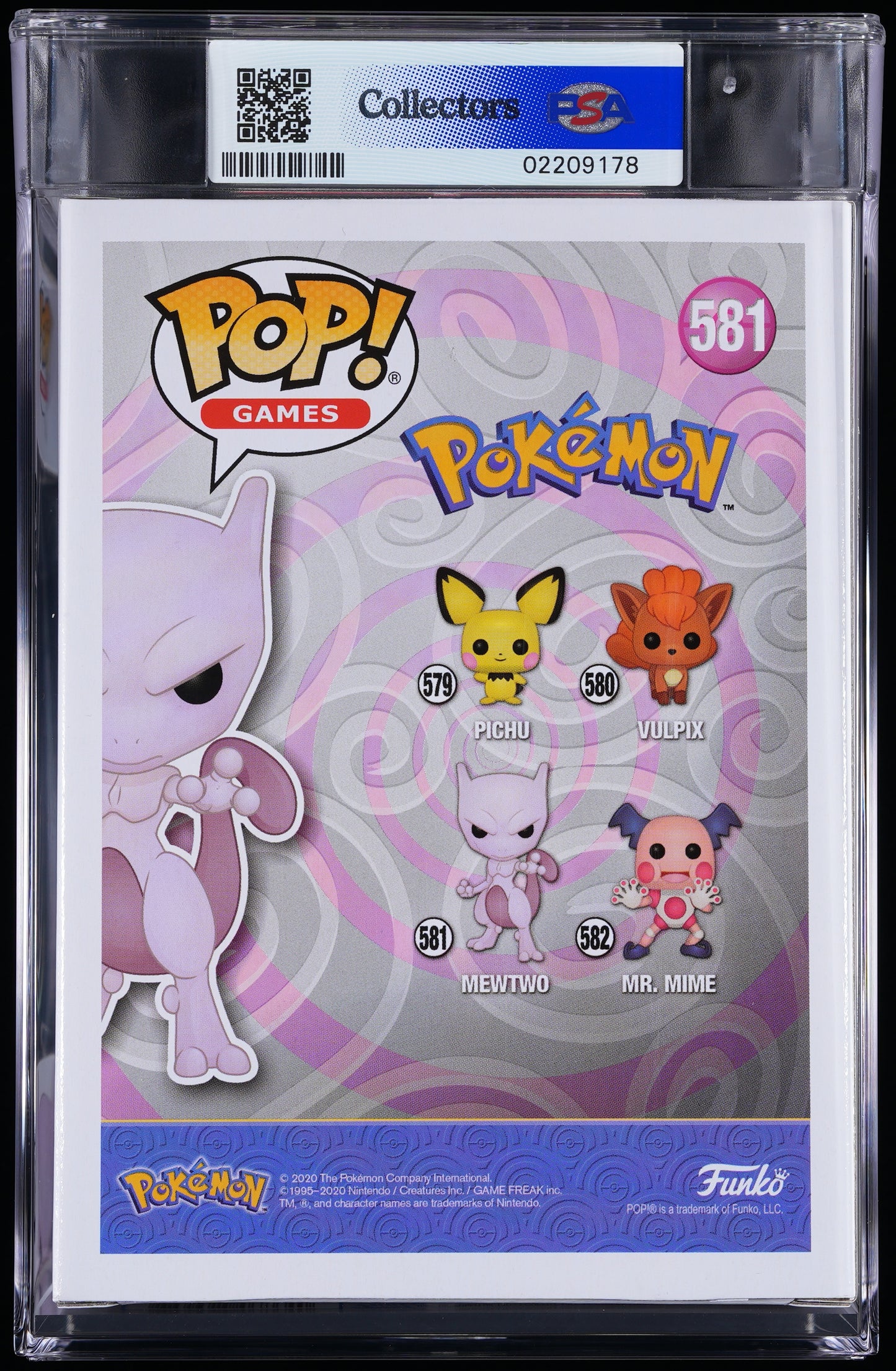Funko POP! Pokemon 581 Mewtwo PSA MINT 9
