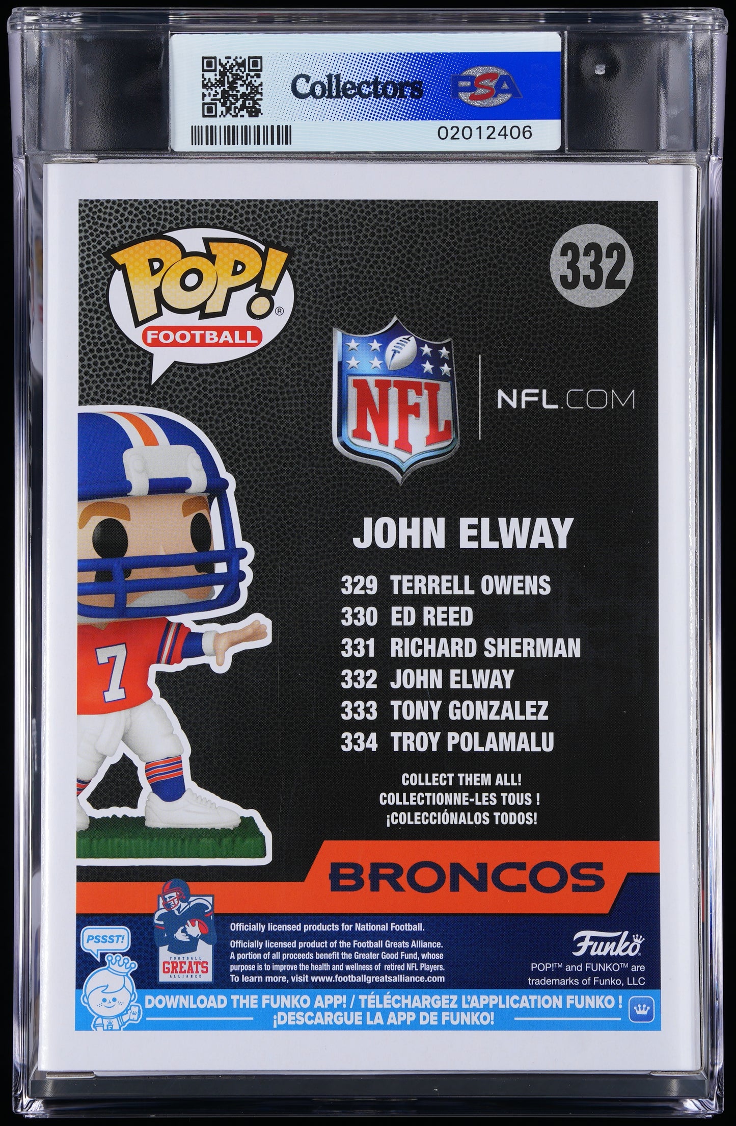 Funko POP! Football 332 John Elway PSA GEM MINT 10
