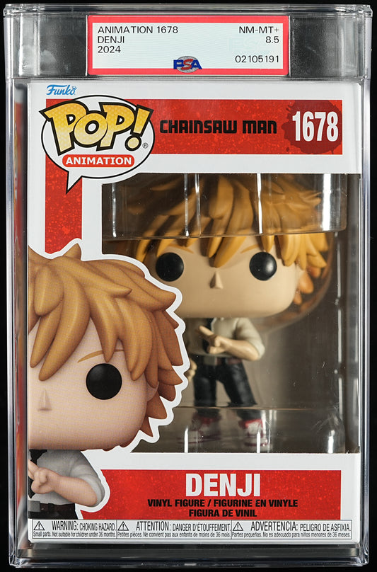 Funko POP! Animation 1678 Denji PSA NEAR MINT + 8.5