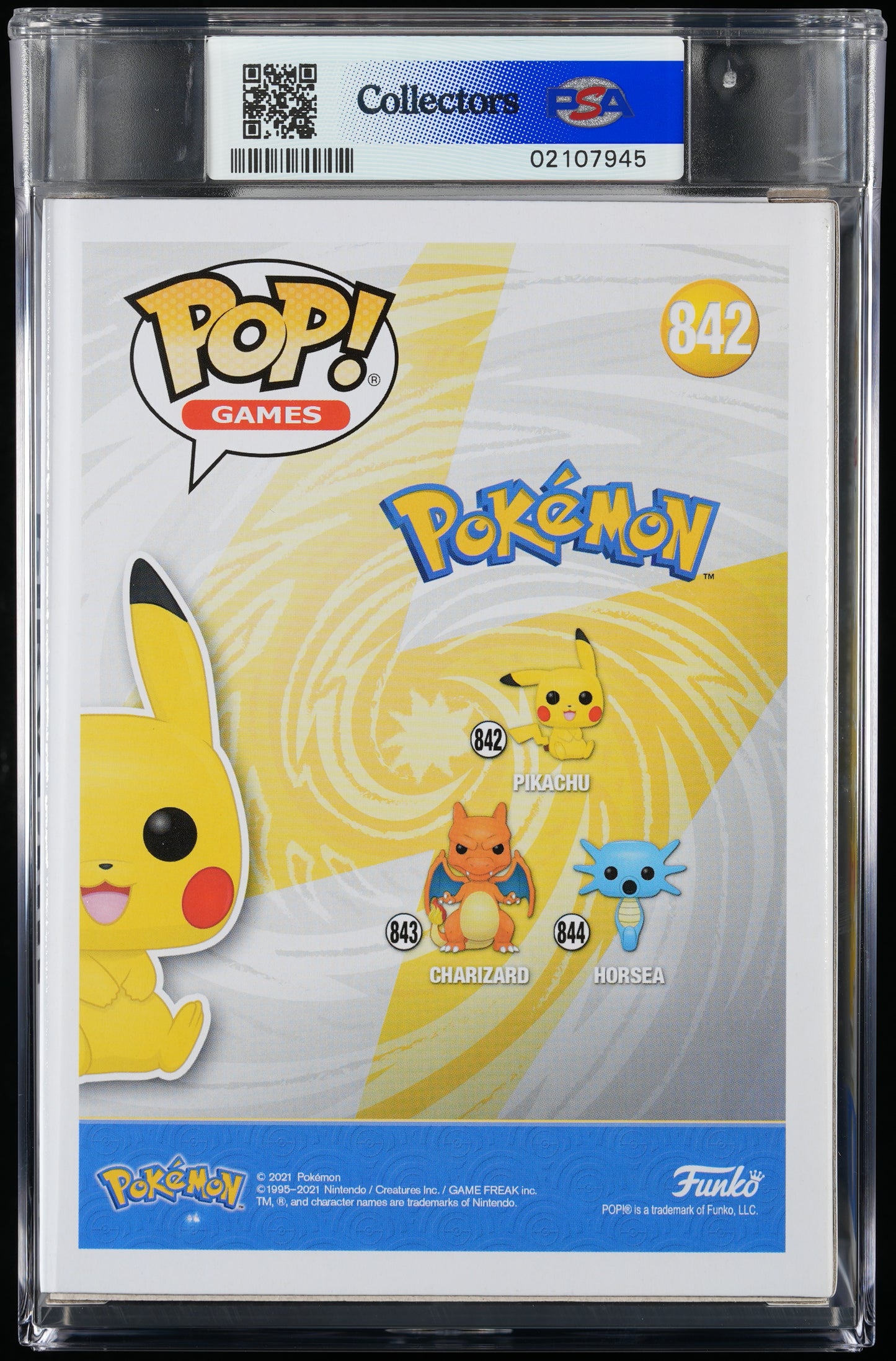 Funko POP! Pokemon 842 Pikachu PSA NEAR MINT + 8.5