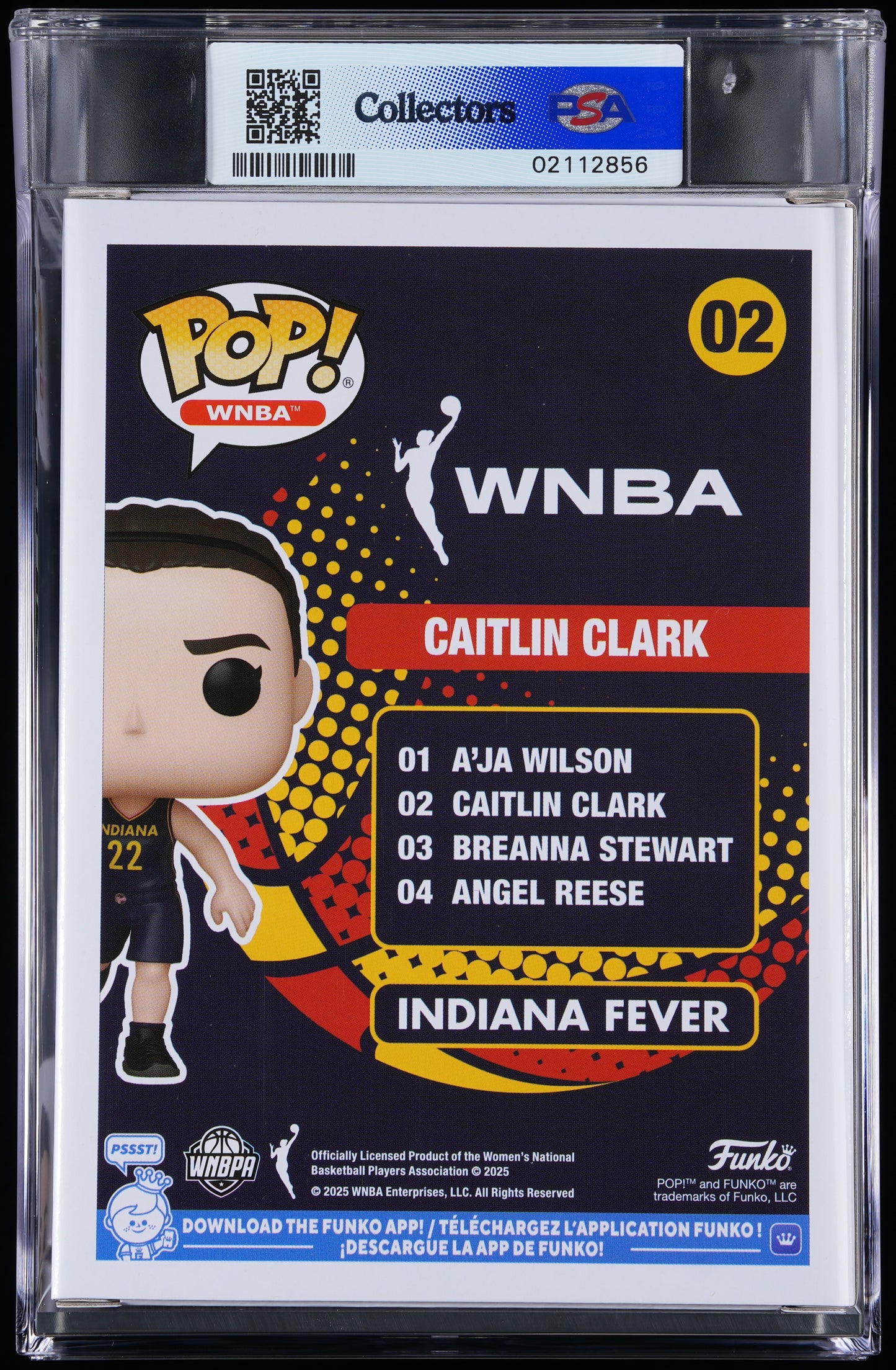 Funko POP! WNBA 02 Caitlin Clark PSA MINT 9