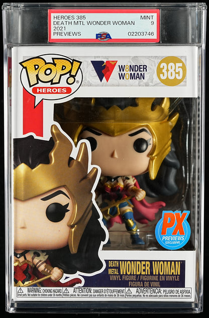 Funko POP! Heroes 385 Death Mtl Wonder Woman PSA MINT 9