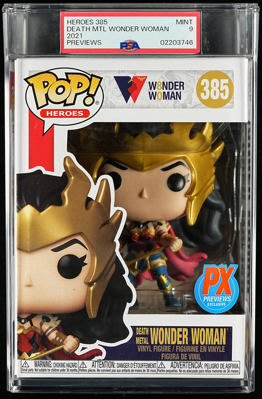 Funko POP! Heroes 385 Death Mtl Wonder Woman PSA MINT 9