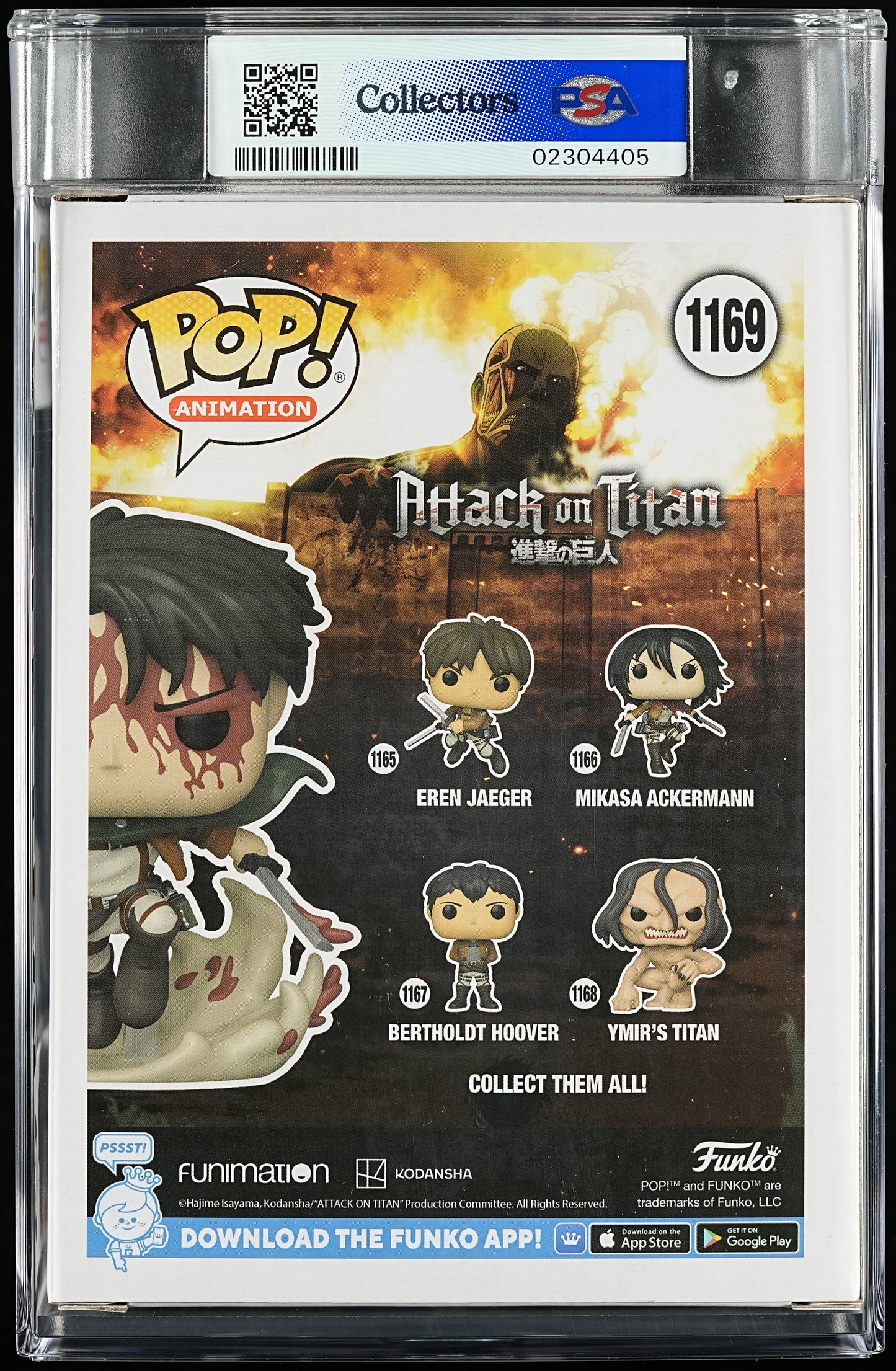 Funko POP! Animation 1169 Battle Levi PSA NEAR MINT + 8.5