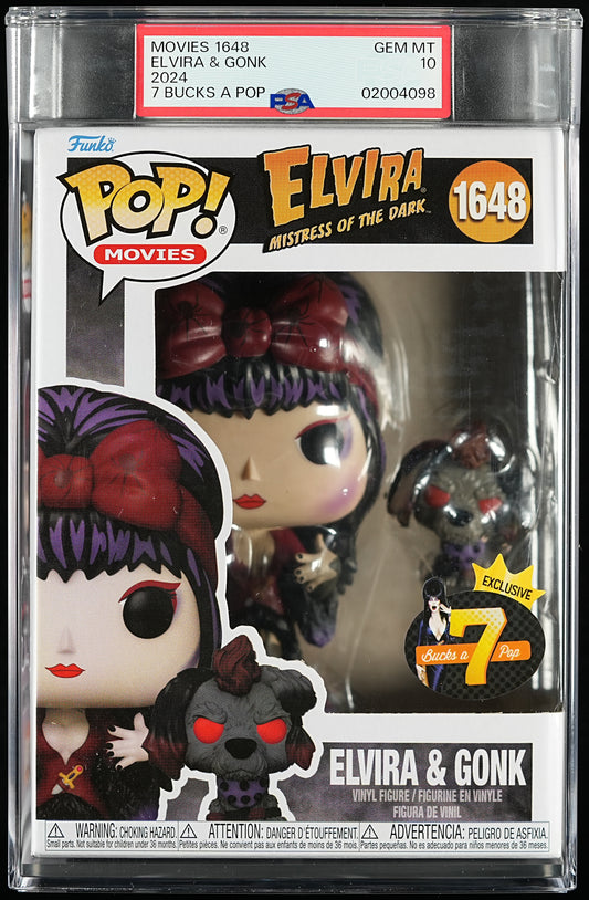 Funko POP! Movies 1648 Elvira & Gonk Exclusive PSA GEM MINT 10