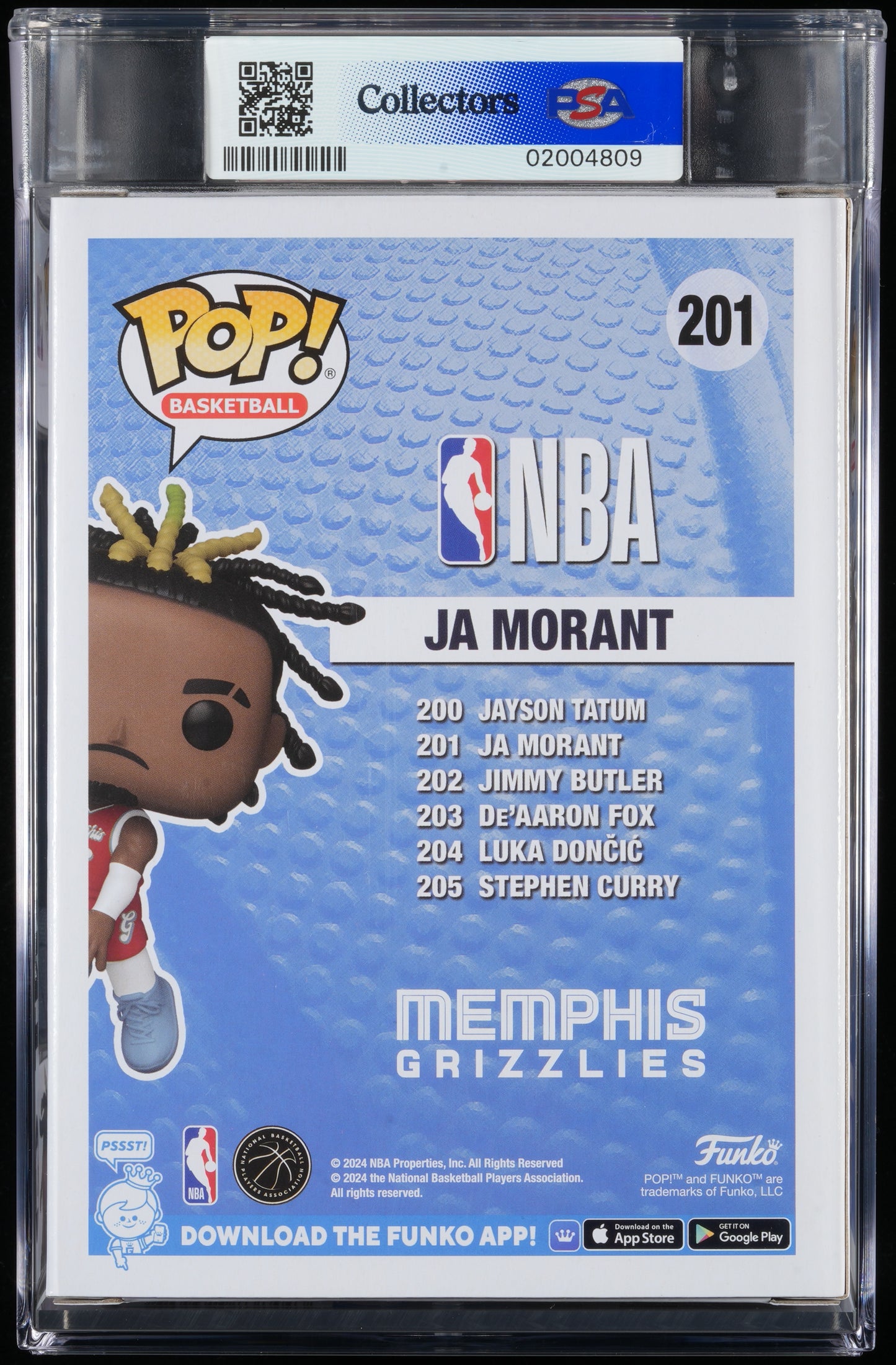 Funko POP! Basketball 201 Ja Morant PSA MINT 9