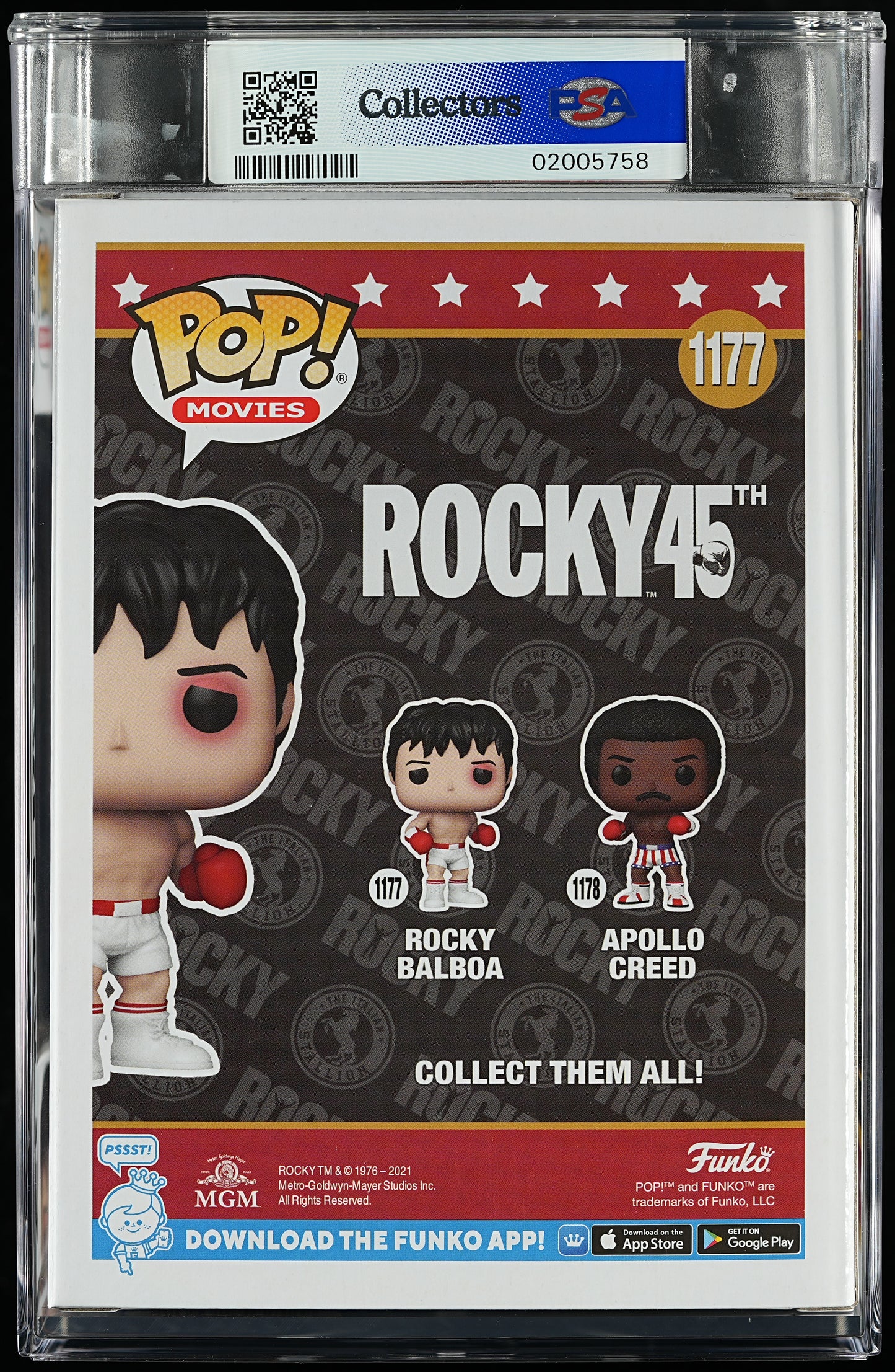 Funko POP! Movies 1177 Rocky Balboa PSA MINT 9