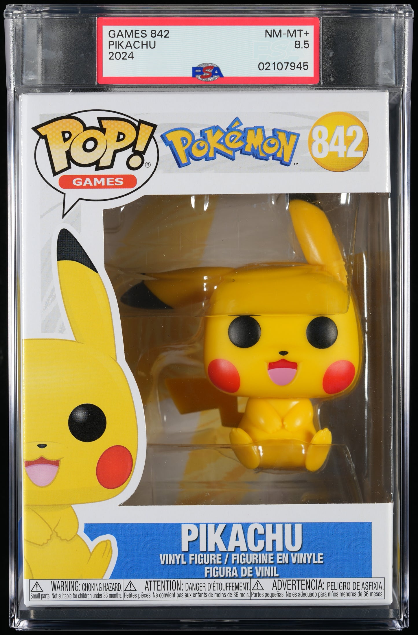 Funko POP! Pokemon 842 Pikachu PSA NEAR MINT + 8.5