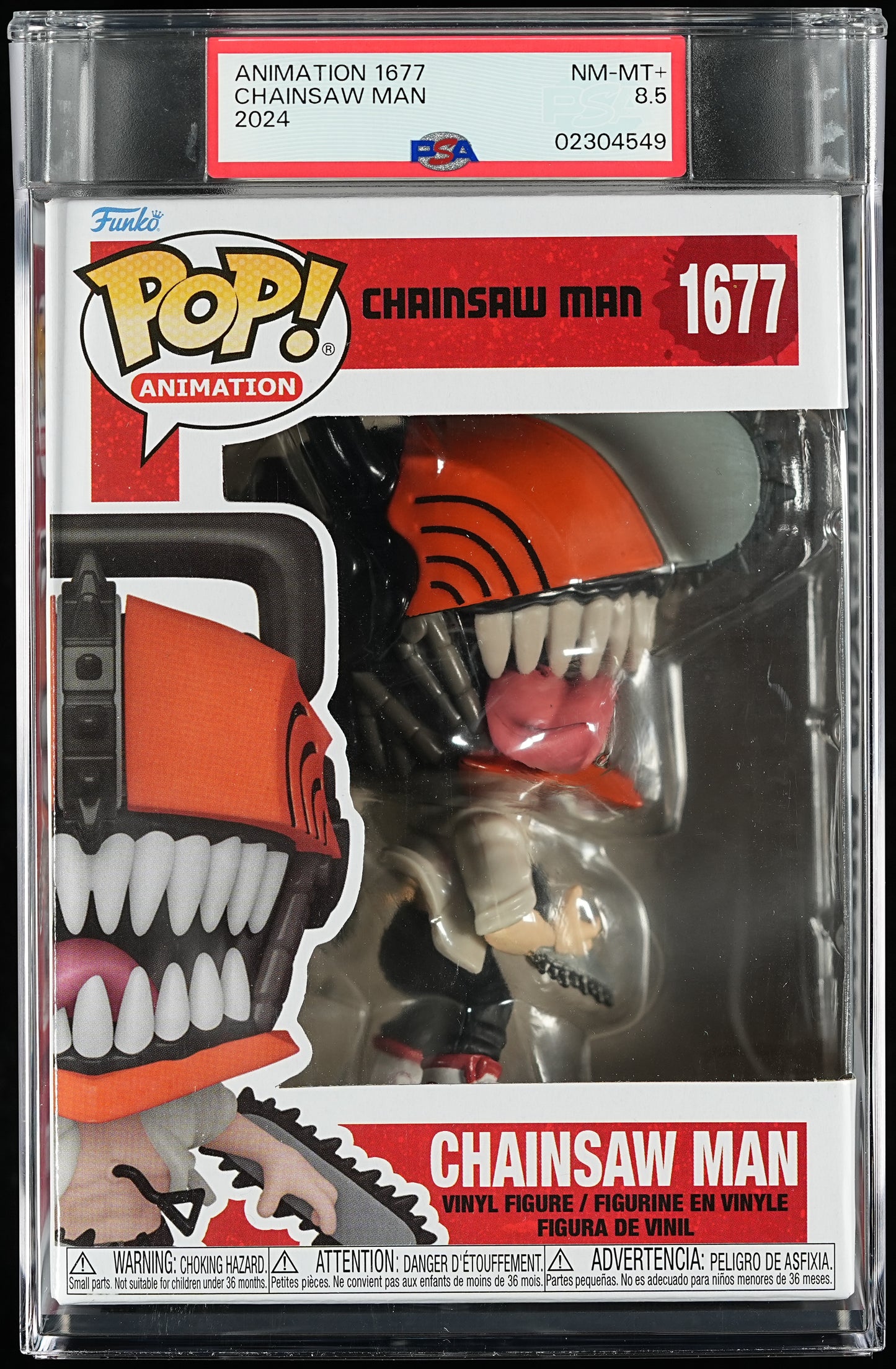 Funko POP! Animation 1677 Chainsaw Man PSA NEAR MINT + 8.5