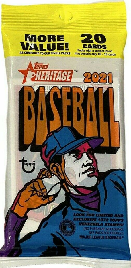 2021 Topps Heritage Baseball Value Fat Pack (20 Cards)