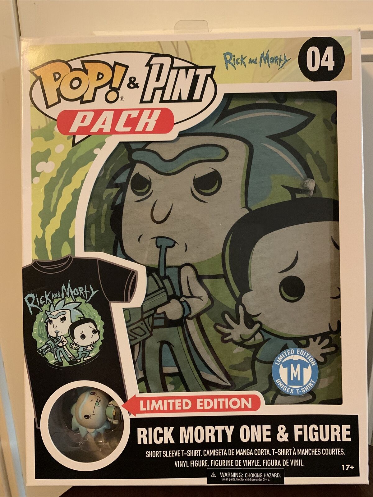 Funko Rick and Morty Pop! and Pint with Size Medium T-Shirt