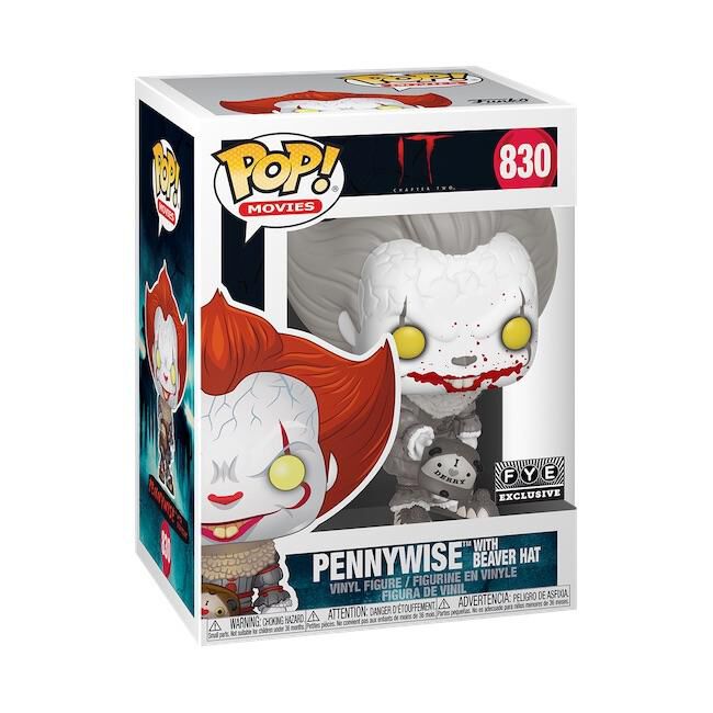 Funko POP! Movies IT Chapter 2 Pennywise with Beaver Hat #830 [Black and White] Exclusive