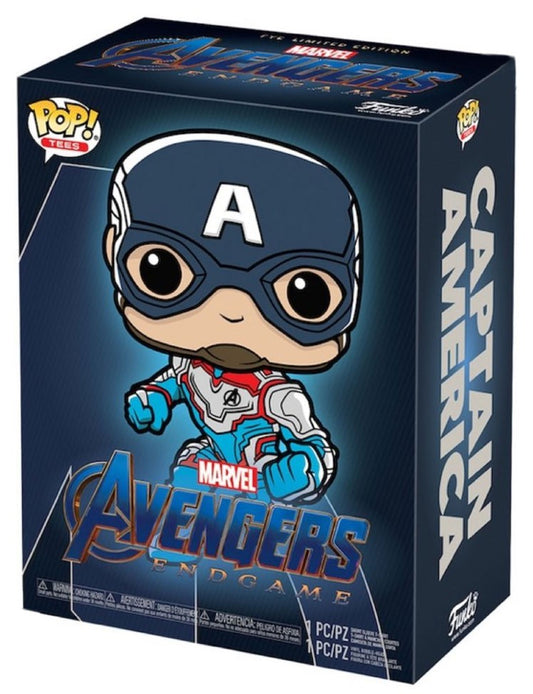 Funko POP! Tees Avengers Endgame Marvel Captain America & Size Xtra Large (XL) T-Shirt Collectors Box Exclusive