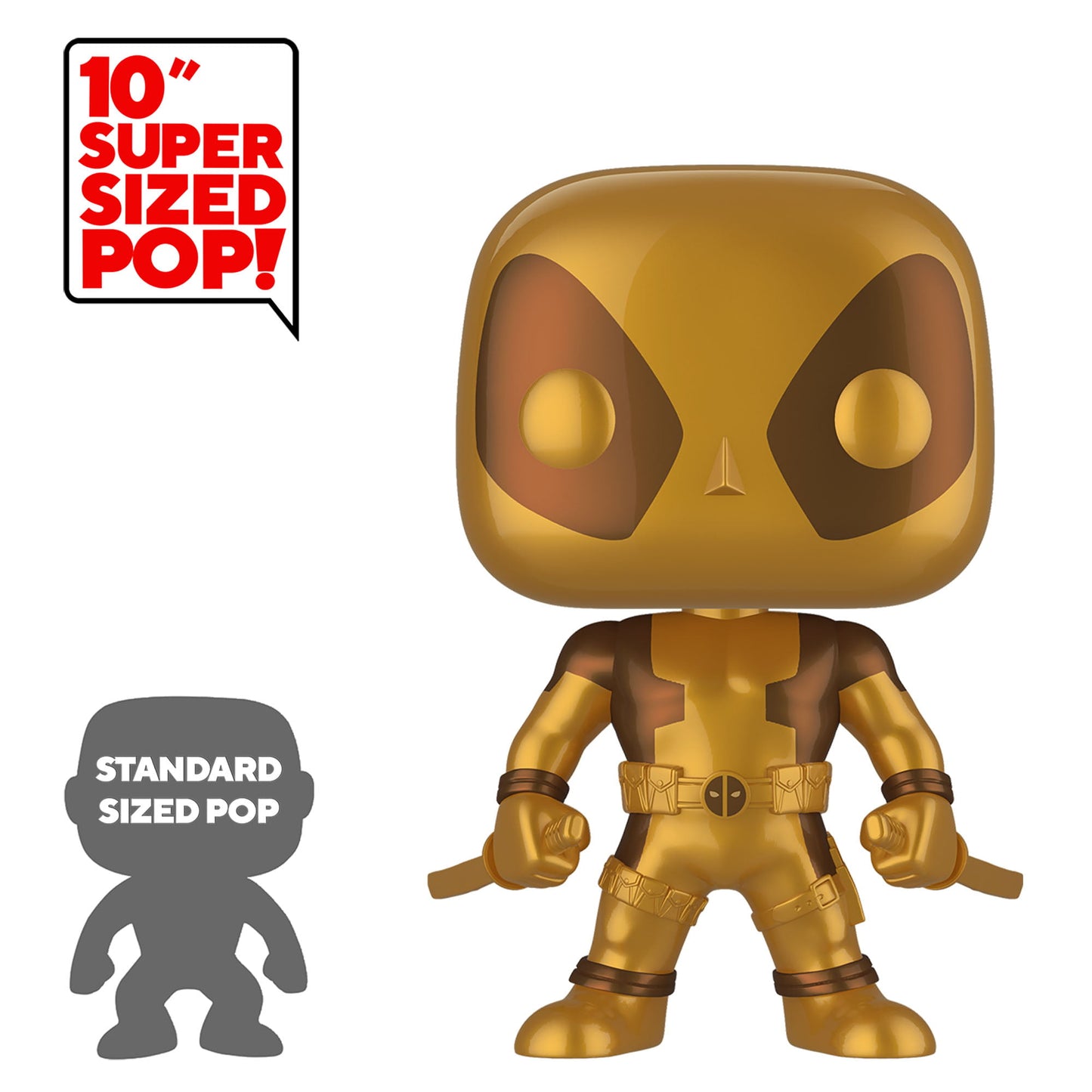 Funko POP! Marvel Deadpool 10 Inch Deadpool #543 [Metallic, Gold, Two Swords] Exclusive