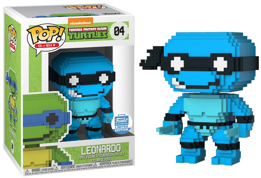 Funko POP! 8-Bit Teenage Mutant Ninja Turtles Leonardo #04 [Neon Blue] Funko Shop Exclusive