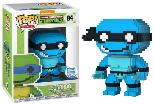 Funko POP! 8-Bit Teenage Mutant Ninja Turtles Leonardo #04 [Neon Blue] Funko Shop Exclusive