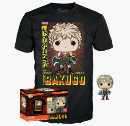 Funko POP! and Tee My Hero Academia Katsuki Bakugo [Metallic] with Size Medium T-Shirt Collectors Box Exclusive