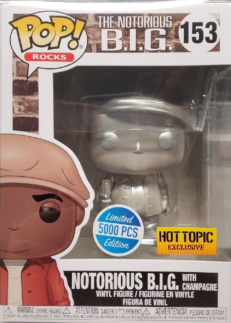 Funko POP! Rocks Notorious B.I.G. with Champagne #153 [Platinum] LE 5000 Exclusive