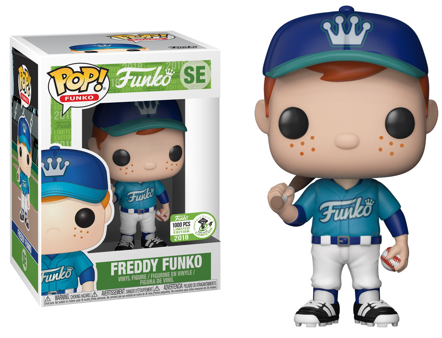 Funko POP! Freddy Funko Teal Baseball LE 1000 ECCC 2018