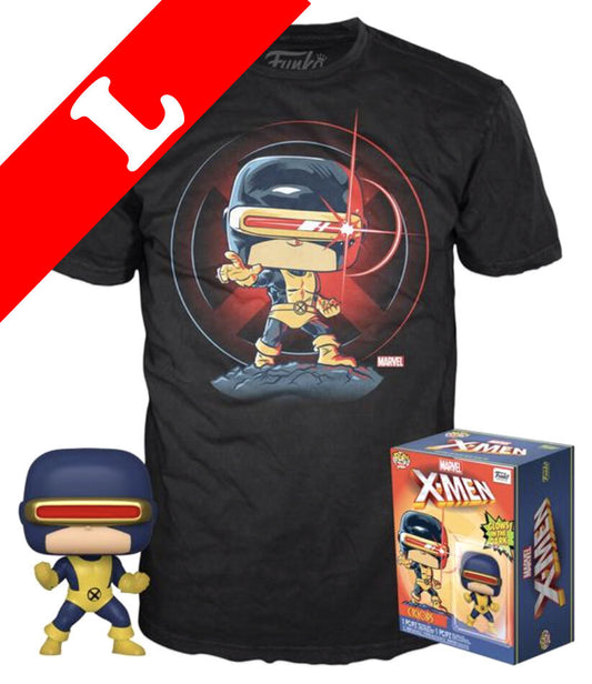 Funko POP! Tees #502 Marvel POP! Vinyl & T-Shirt Box Set - X-Men Cyclops (Glow-In-The-Dark) Size Large