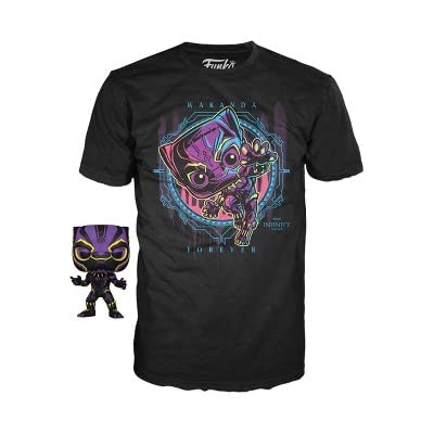 Funko POP! and Tee Marvel Infinity Saga Black Panther [Blacklight] with Size 2XL T-Shirt Collectors Box Exclusive