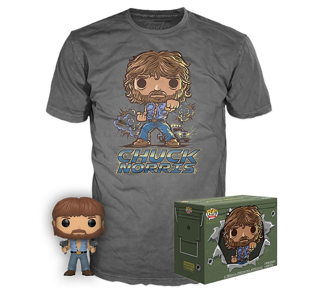 Funko POP! and Tee Chuck Norris (Size XL) with Size XL T-Shirt Collectors Box Exclusive