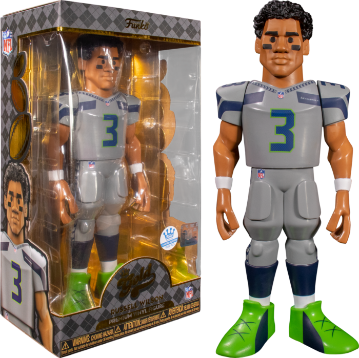 Funko Gold 12 Inch Seattle Seahawks Russell Wilson Grey Uniform Funko Shop Exclusive