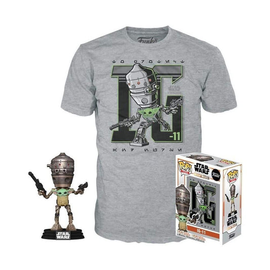 Funko POP! and Tee Star Wars The Mandalorian IG-11 Carrying Grogu with Size XLarge [XL] T-Shirt Collectors Box Exclusive