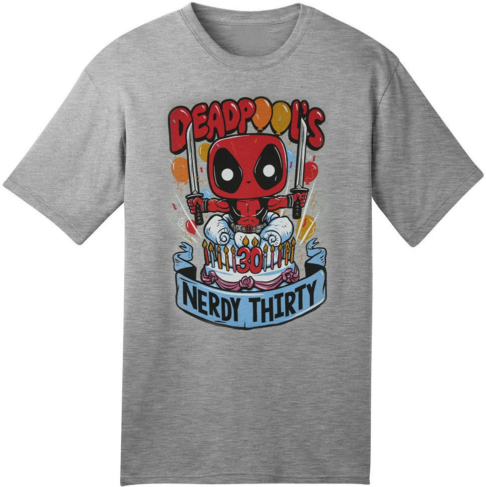 Funko POP! Tees Marvel Collector Corps Deadpool Nerdy Thirty Exclusive T-Shirt [X-Small]