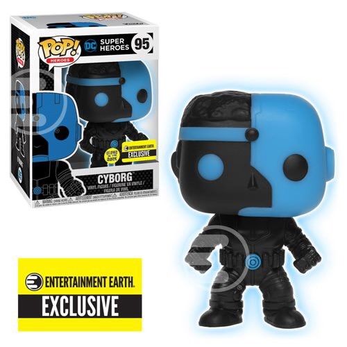 Funko POP! Heroes DC Super Heroes Cyborg #95 [Silouette, Glows in the Dark] EE Exclusive
