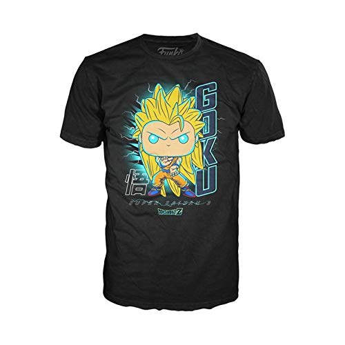 Funko POP! & Tee Super Saiyan 3 Goku #492 [Glows in the Dark] Exclusive with Size Medium T-Shirt