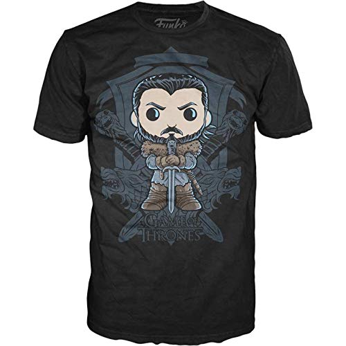 Funko POP! Tee Game of Thrones Jon Snow Crest Pop! Mens T-Shirt (Extra Large, Black)
