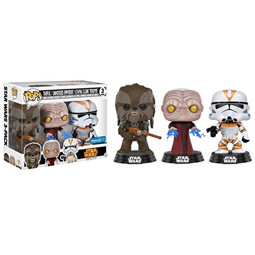 Funko POP! Star Wars Tarfful, Unhooded Emperor, & Utapau Clone Trooper 3-Pack Exclusive