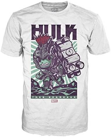 Funko POP! Tees: Marvel Hulk Hammer Smash White Printed T Shirt (S)