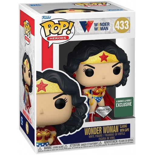 Funko POP! Heroes DC Wonder Woman Classic with Cape #433 [Diamond Collection] Exclusive
