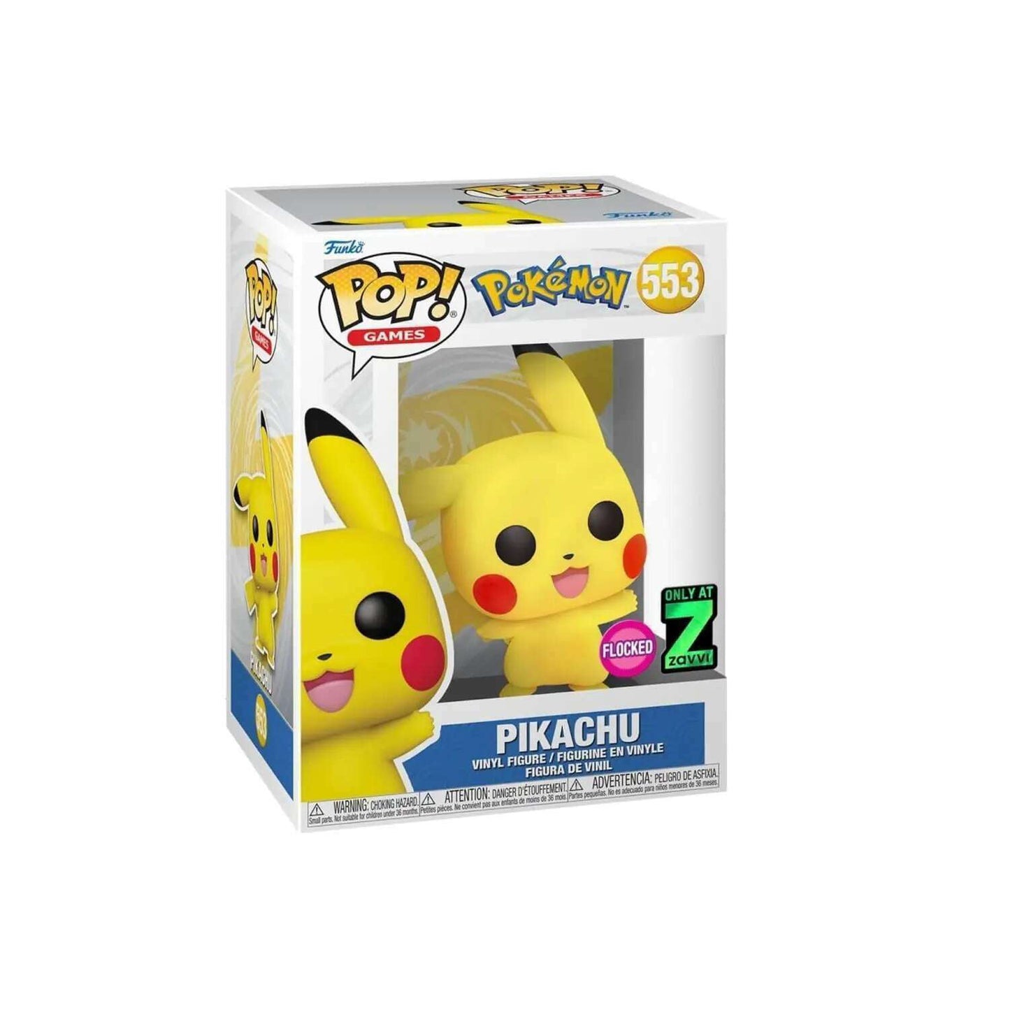 Funko POP! Games Pokemon Pikachu #553 [Waving, Flocked] Zavvi Exclusive