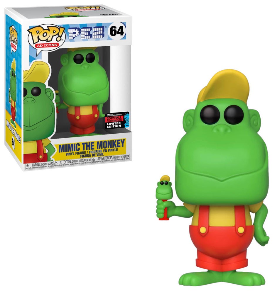 Funko POP! Ad Icons PEZ Mimic the Monkey #64 [Red Overalls] Exclusive