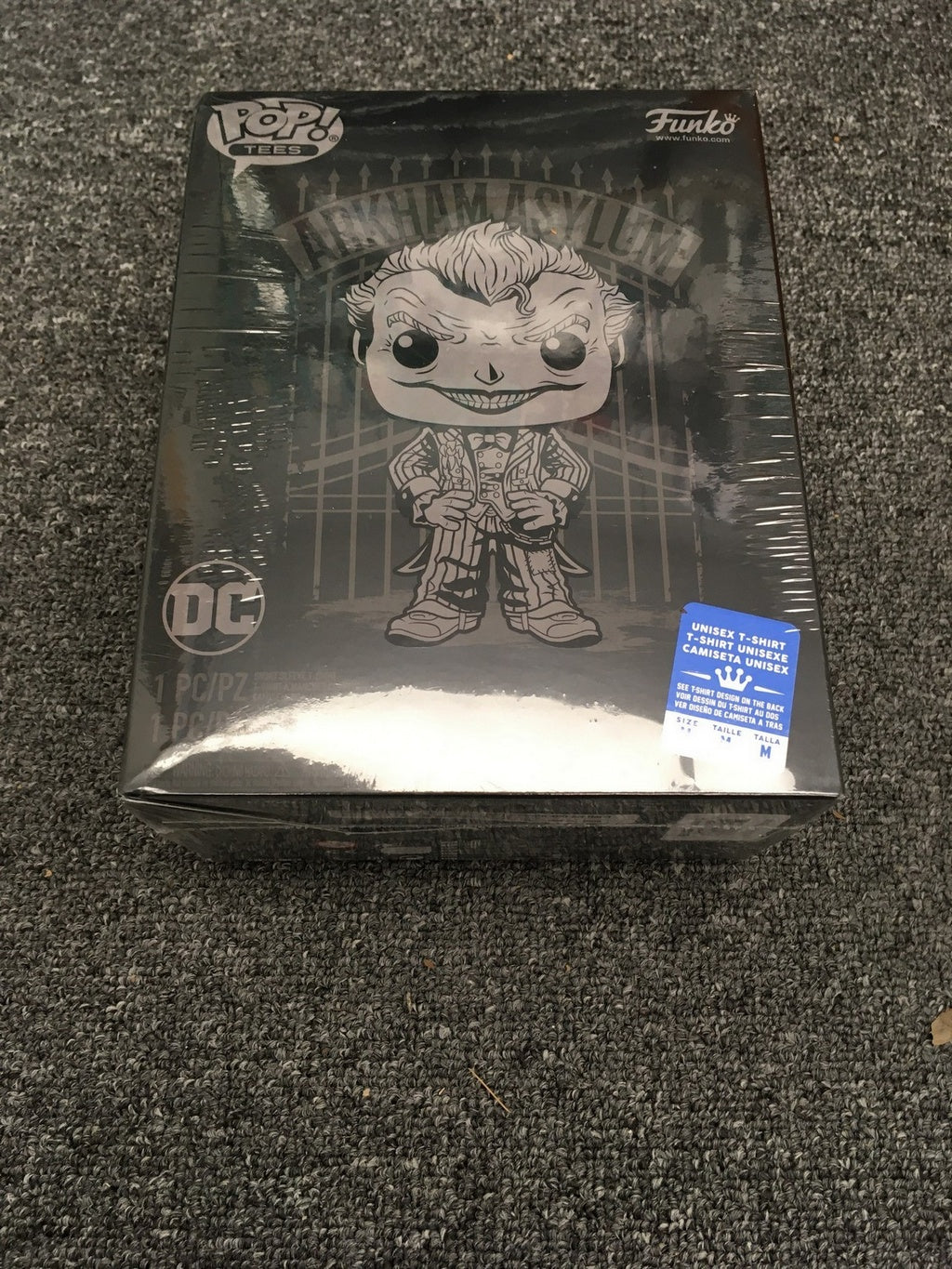Funko POP! Tees DC Batman Arkham Asylum the Joker [Black Chrome] with Size Medium T-Shirt Collectors Box
