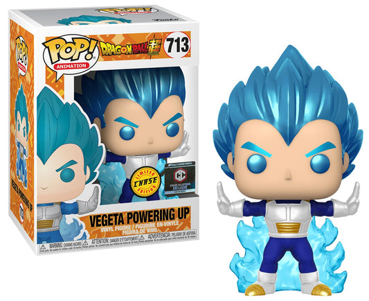 Funko POP! Animation Dragon Ball Z CHASE Vegeta #713 [Powering Up, Metallic] Exclusive