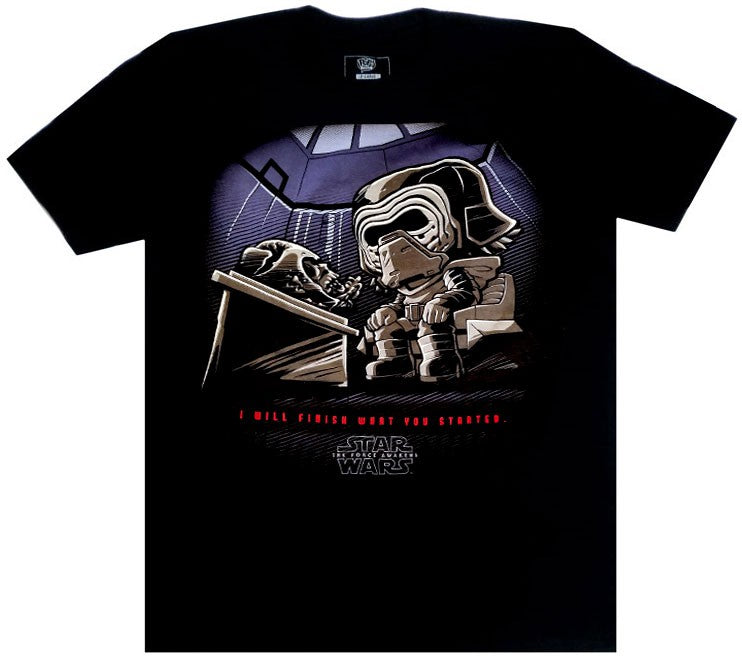 Funko POP! Tee Kylo Ren with Vaders Mask Black T-Shirt Only (Size S)