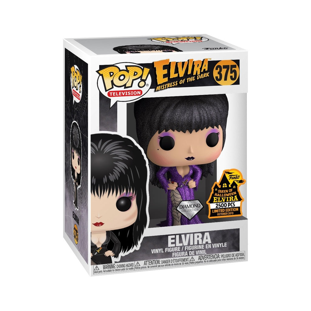 Funko POP! Television Elvira Mistress of the Dark Elvira #375 [Purple Dress, Diamond Collection] LE 2500 Exclusive